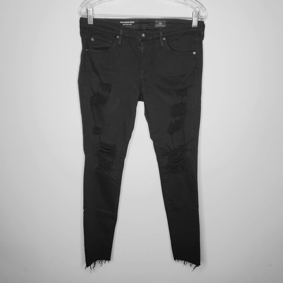 AG Adriano Goldschmied The Legging Ankle Super Skinny Black Jeans Sz 29R - Picture 8 of 9
